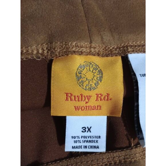 Ruby Rd Pants Ladies 3x‎ Gold Velour Jeggings - Picture 5 of 6